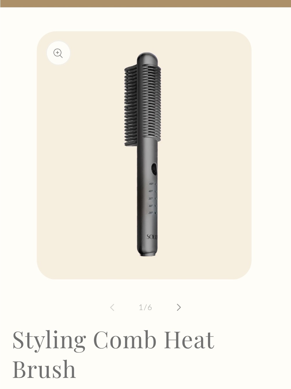 Soleil Styling Comb Heat Brush in Black